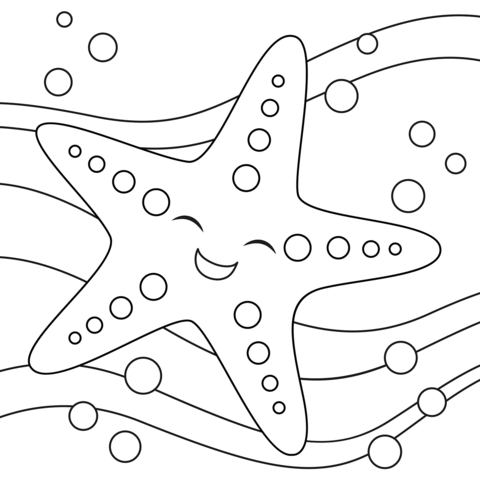 Cute Starfish Coloring Page